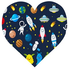 Big-set-cute-astronauts-space-planets-stars-aliens-rockets-ufo-constellations-satellite-moon-rover-v Wooden Puzzle Heart by Salman4z