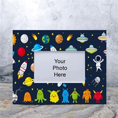 Big-set-cute-astronauts-space-planets-stars-aliens-rockets-ufo-constellations-satellite-moon-rover-v White Tabletop Photo Frame 4 x6  by Salman4z