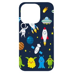 Big-set-cute-astronauts-space-planets-stars-aliens-rockets-ufo-constellations-satellite-moon-rover-v Iphone 14 Pro Black Uv Print Case by Salman4z