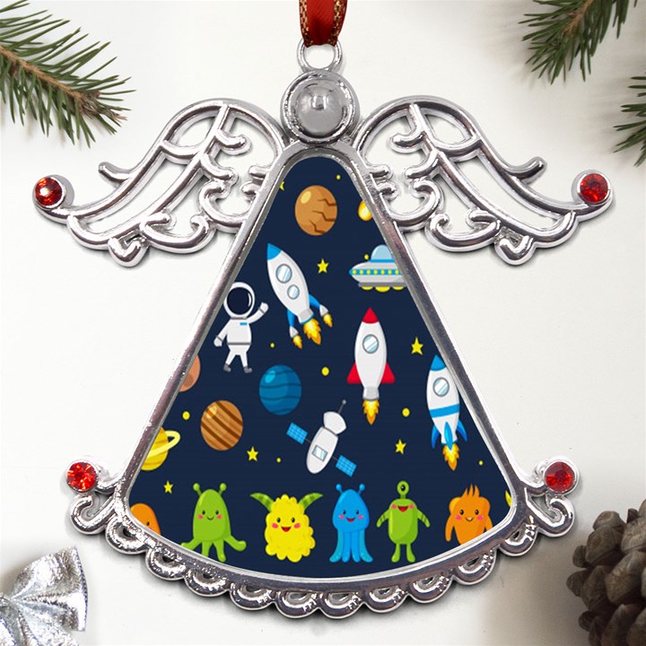 Big-set-cute-astronauts-space-planets-stars-aliens-rockets-ufo-constellations-satellite-moon-rover-v Metal Angel with Crystal Ornament