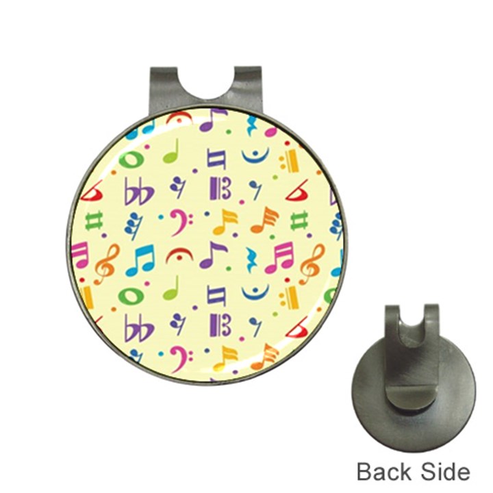 Seamless-pattern-musical-note-doodle-symbol Hat Clips with Golf Markers