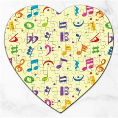 Seamless-pattern-musical-note-doodle-symbol Jigsaw Puzzle (heart) by Salman4z