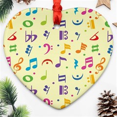 Seamless-pattern-musical-note-doodle-symbol Heart Ornament (two Sides) by Salman4z