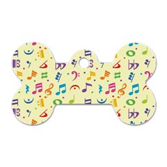 Seamless-pattern-musical-note-doodle-symbol Dog Tag Bone (two Sides) by Salman4z