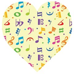 Seamless-pattern-musical-note-doodle-symbol Wooden Puzzle Heart by Salman4z