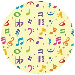 Seamless-pattern-musical-note-doodle-symbol Wooden Puzzle Round by Salman4z