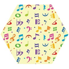 Seamless-pattern-musical-note-doodle-symbol Wooden Puzzle Hexagon by Salman4z