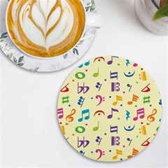 Seamless-pattern-musical-note-doodle-symbol Uv Print Round Tile Coaster by Salman4z