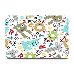 Seamless-pattern-vector-with-funny-robots-cartoon Plate Mats by Salman4z