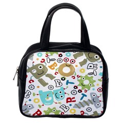 Seamless-pattern-vector-with-funny-robots-cartoon Classic Handbag (one Side) by Salman4z