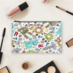 Seamless-pattern-vector-with-funny-robots-cartoon Cosmetic Bag (medium) by Salman4z