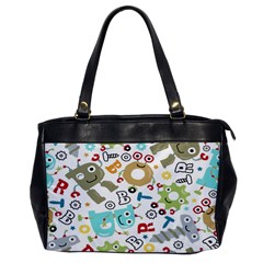 Seamless-pattern-vector-with-funny-robots-cartoon Oversize Office Handbag by Salman4z