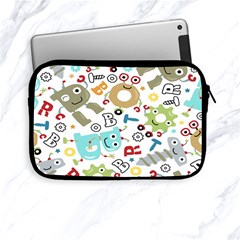 Seamless-pattern-vector-with-funny-robots-cartoon Apple Ipad Mini Zipper Cases by Salman4z