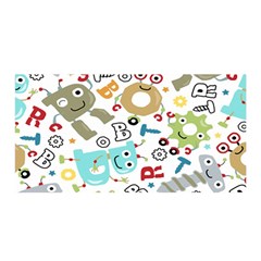 Seamless-pattern-vector-with-funny-robots-cartoon Satin Wrap 35  X 70  by Salman4z