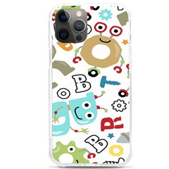 Seamless-pattern-vector-with-funny-robots-cartoon Iphone 12 Pro Max Tpu Uv Print Case by Salman4z