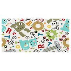 Seamless-pattern-vector-with-funny-robots-cartoon Banner And Sign 8  X 4  by Salman4z