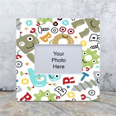 Seamless-pattern-vector-with-funny-robots-cartoon White Box Photo Frame 4  X 6  by Salman4z