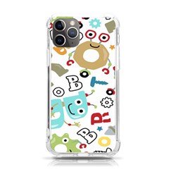 Seamless-pattern-vector-with-funny-robots-cartoon Iphone 11 Pro 5 8 Inch Tpu Uv Print Case by Salman4z