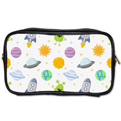 Seamless-pattern-cartoon-space-planets-isolated-white-background Toiletries Bag (two Sides) by Salman4z