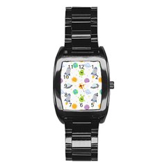 Seamless-pattern-cartoon-space-planets-isolated-white-background Stainless Steel Barrel Watch by Salman4z