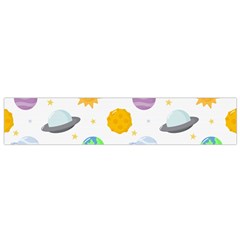 Seamless-pattern-cartoon-space-planets-isolated-white-background Small Premium Plush Fleece Scarf by Salman4z