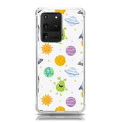 Seamless-pattern-cartoon-space-planets-isolated-white-background Samsung Galaxy S20 Ultra 6 9 Inch Tpu Uv Case by Salman4z