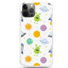 Seamless-pattern-cartoon-space-planets-isolated-white-background Iphone 12 Pro Max Tpu Uv Print Case by Salman4z