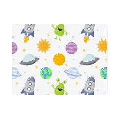 Seamless-pattern-cartoon-space-planets-isolated-white-background Premium Plush Fleece Blanket (mini) by Salman4z