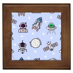 Seamless-pattern-with-space-theme Framed Tile by Salman4z