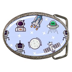 Seamless-pattern-with-space-theme Belt Buckles by Salman4z