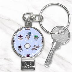 Seamless-pattern-with-space-theme Nail Clippers Key Chain by Salman4z