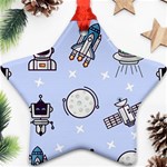 Seamless-pattern-with-space-theme Star Ornament (Two Sides) Front