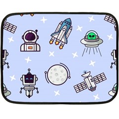 Seamless-pattern-with-space-theme Fleece Blanket (mini) by Salman4z