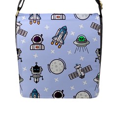 Seamless-pattern-with-space-theme Flap Closure Messenger Bag (l) by Salman4z