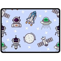 Seamless-pattern-with-space-theme Two Sides Fleece Blanket (large) by Salman4z