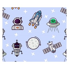 Seamless-pattern-with-space-theme Two Sides Premium Plush Fleece Blanket (small) by Salman4z