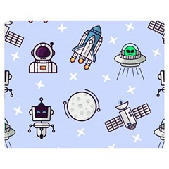 Seamless-pattern-with-space-theme Two Sides Premium Plush Fleece Blanket (medium) by Salman4z