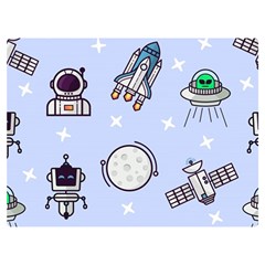 Seamless-pattern-with-space-theme Two Sides Premium Plush Fleece Blanket (extra Small) by Salman4z