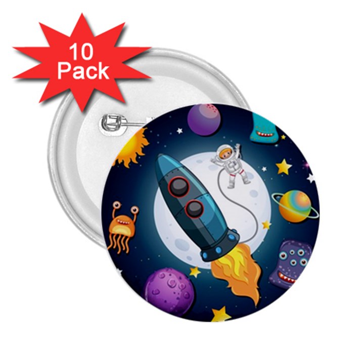 Spaceship-astronaut-space 2.25  Buttons (10 pack) 