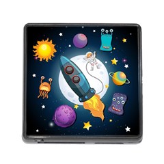 Spaceship-astronaut-space Memory Card Reader (square 5 Slot) by Salman4z