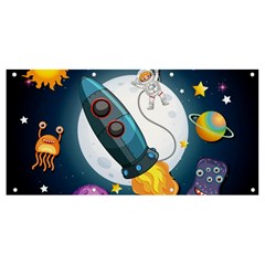 Spaceship-astronaut-space Banner And Sign 8  X 4  by Salman4z