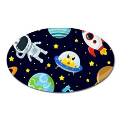 Space-seamless-pattern   - Oval Magnet by Salman4z