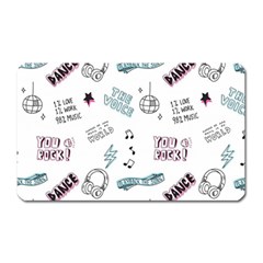 Music-themed-doodle-seamless-background Magnet (rectangular) by Salman4z