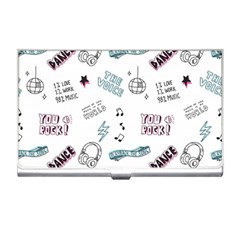 Music-themed-doodle-seamless-background Business Card Holder by Salman4z