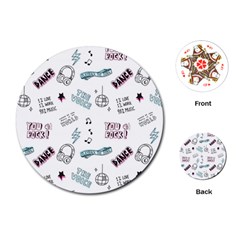 Music-themed-doodle-seamless-background Playing Cards Single Design (round) by Salman4z