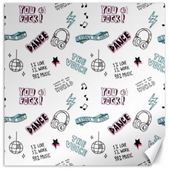 Music-themed-doodle-seamless-background Canvas 12  X 12  by Salman4z