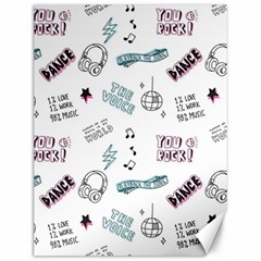 Music-themed-doodle-seamless-background Canvas 12  X 16  by Salman4z