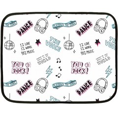 Music-themed-doodle-seamless-background Fleece Blanket (mini) by Salman4z