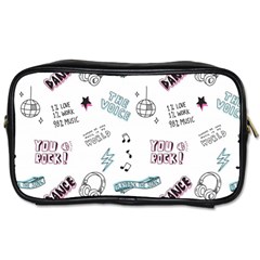 Music-themed-doodle-seamless-background Toiletries Bag (two Sides) by Salman4z