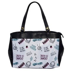 Music-themed-doodle-seamless-background Oversize Office Handbag by Salman4z